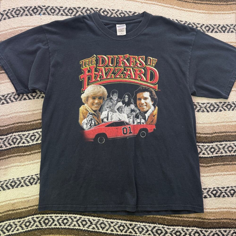 Vintage 2000's The Dukes of Hazzard General Lee Black TV Show Tee Shirt Sz XL